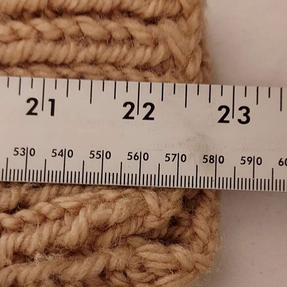 Womans Brown & Tan Sweater Coat.  Full Zip Sz S/M Unbranded Cabel Knit - Picture 8 of 8